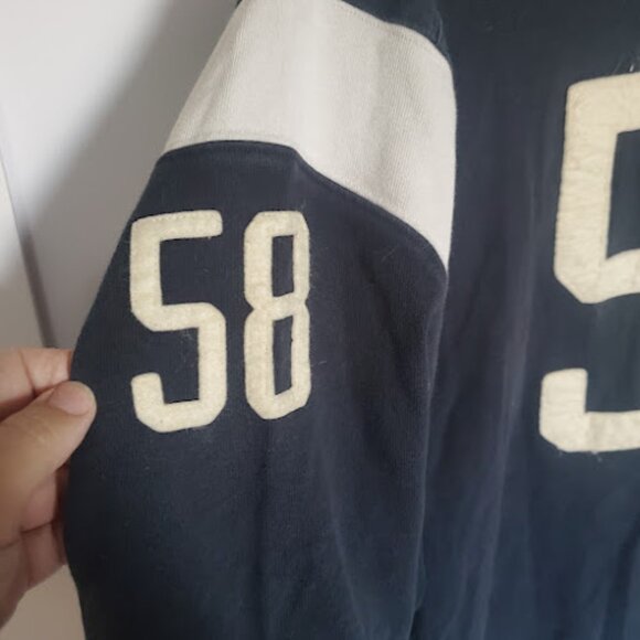Structure Athletics Football Jersey Dark Blue Cream Numbers Men's Size M Vintage - Picture 5 of 8